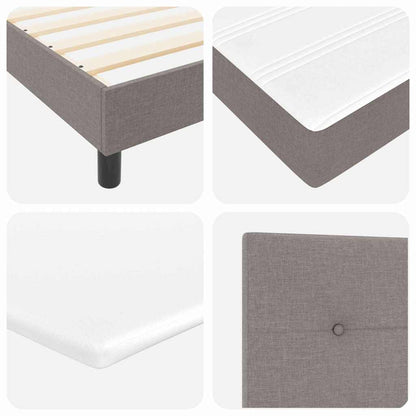 vidaXL Boxspringbett mit Matratze Taupe 190 x 90 cm Polyester