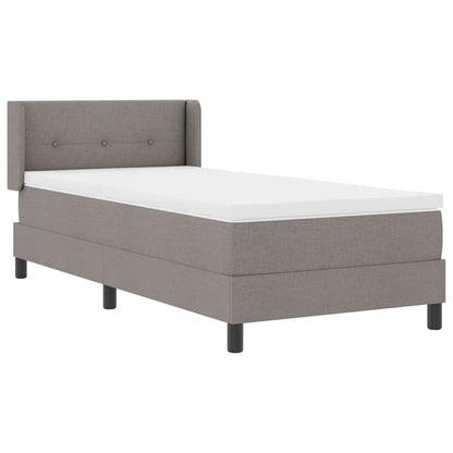 vidaXL Boxspringbett mit Matratze Taupe 190 x 90 cm Polyester