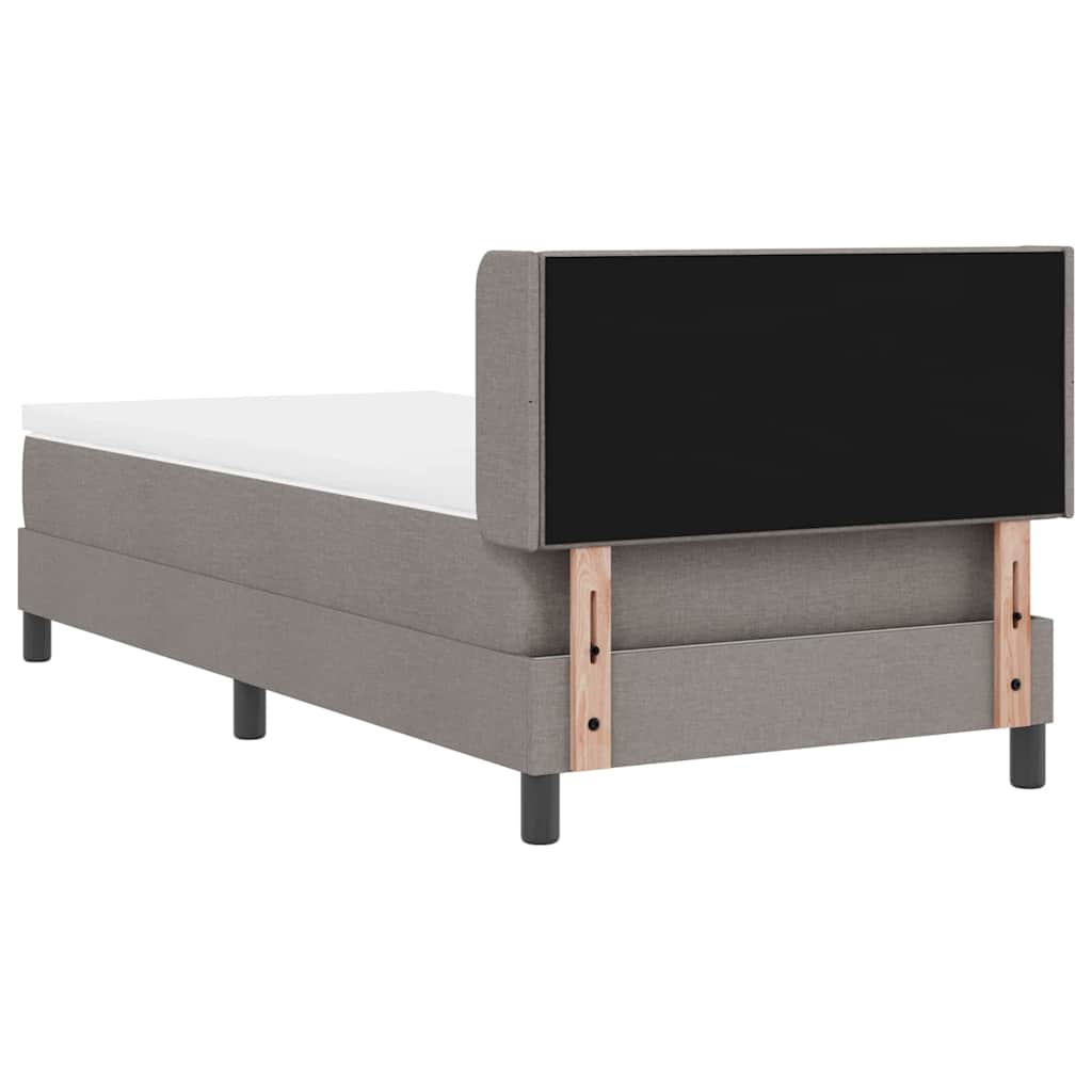 vidaXL Boxspringbett mit Matratze Taupe 190 x 90 cm Polyester