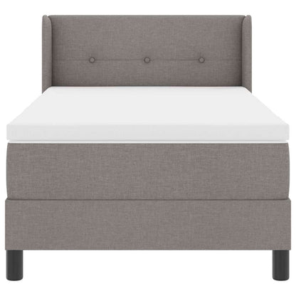 vidaXL Boxspringbett mit Matratze Taupe 190 x 90 cm Polyester