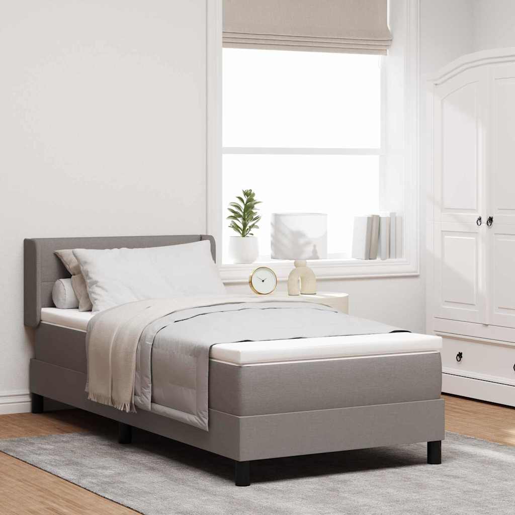 vidaXL Boxspringbett mit Matratze Taupe 200 x 90 cm Polyester