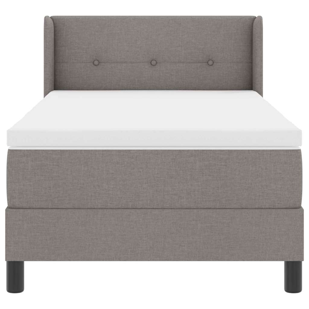vidaXL Boxspringbett mit Matratze Taupe 200 x 90 cm Polyester
