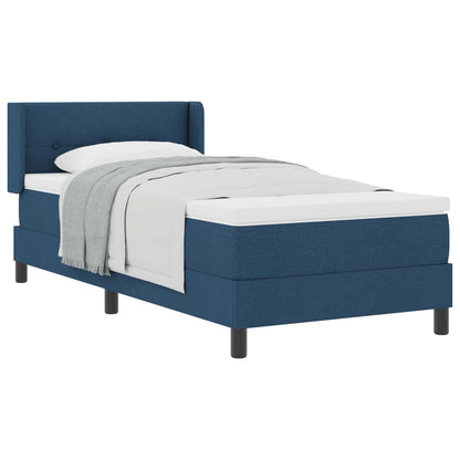 Boxspringbett mit Matratze mit Kopfteil Blau 200 x 90 cm Stoff