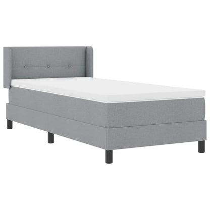 Boxspringbett mit Matratze Hellgrau 200 x 100 cm Polyester