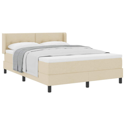 Boxspringbett mit Matratze Creme 190 x 140 cm Polyester