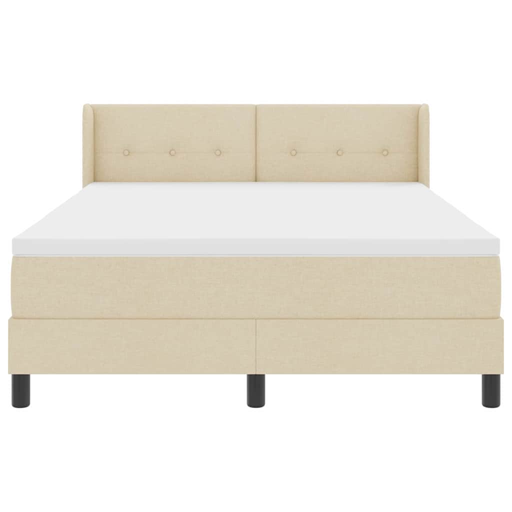 Boxspringbett mit Matratze Creme 190 x 140 cm Polyester