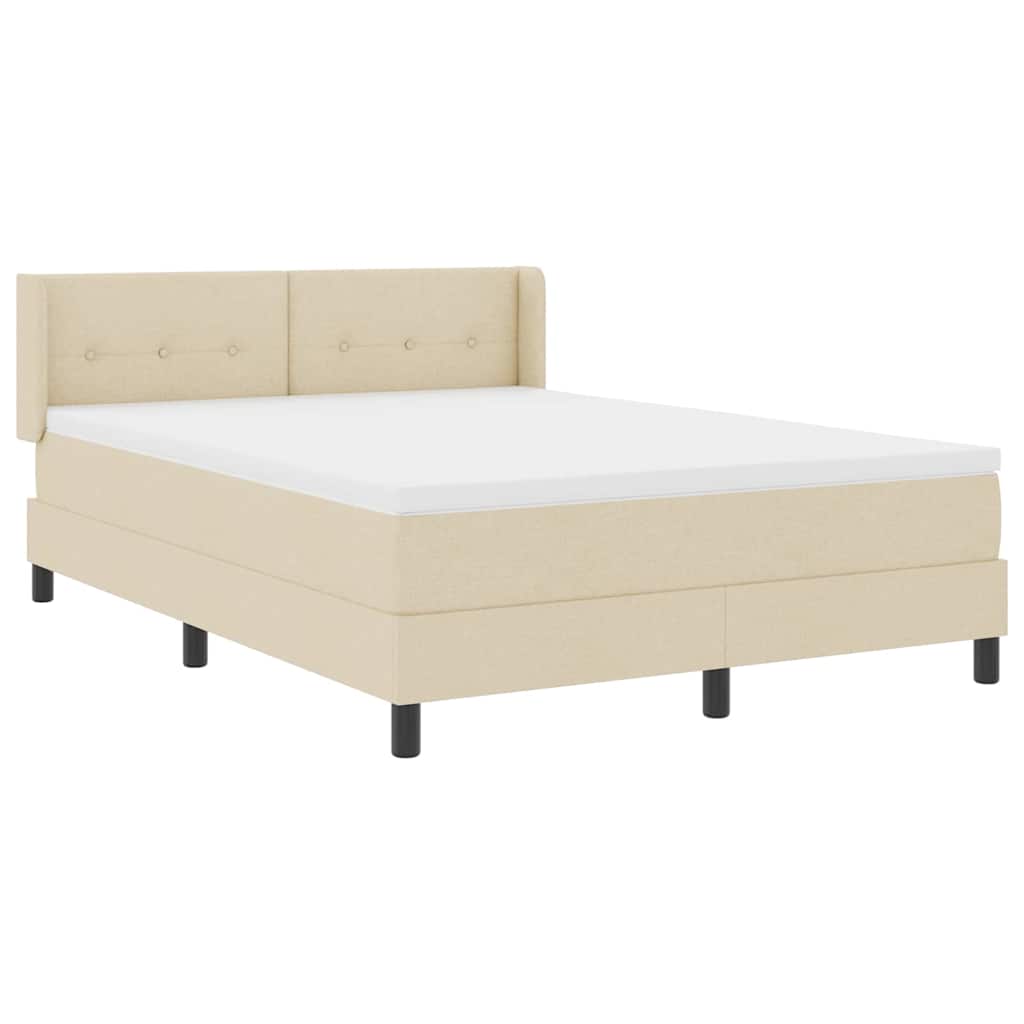 Boxspringbett mit Matratze Creme 200 x 160 cm Stoff