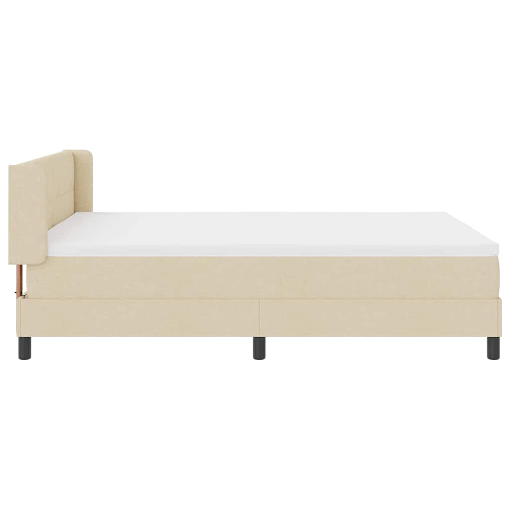 Boxspringbett mit Matratze Creme 200 x 160 cm Stoff