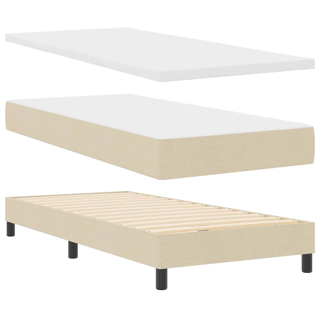 Boxspringbett mit Matratze Creme 200 x 180 cm Polyester