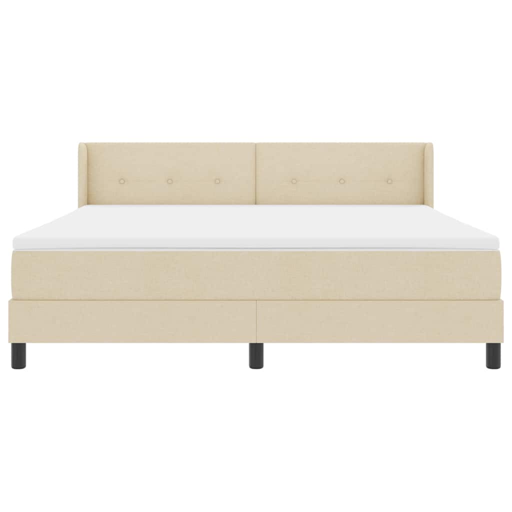 Boxspringbett mit Matratze Creme 200 x 180 cm Polyester