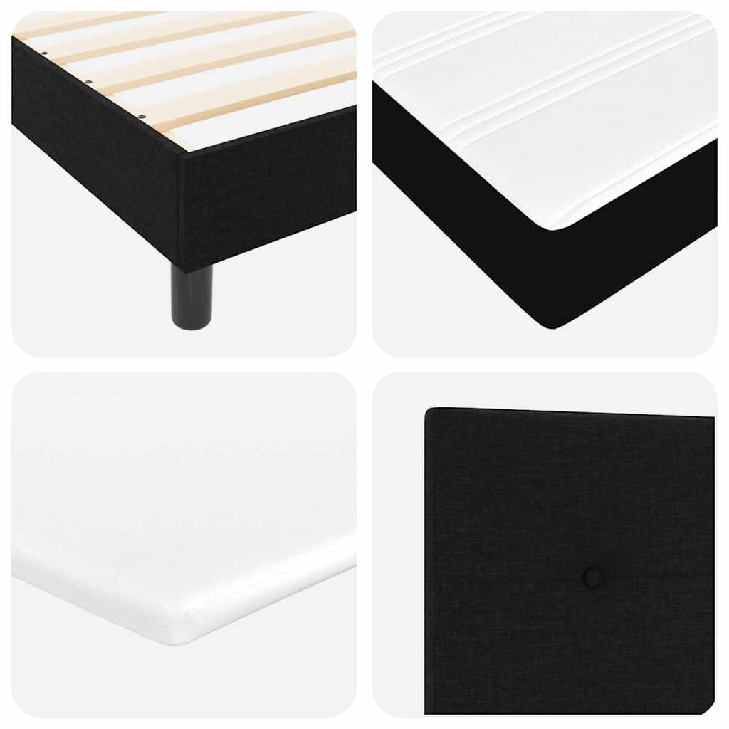 vidaXL Boxspringbett mit Matratze Schwarz 200 x 200 cm Polyester