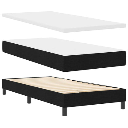 vidaXL Boxspringbett mit Matratze Schwarz 200 x 200 cm Polyester