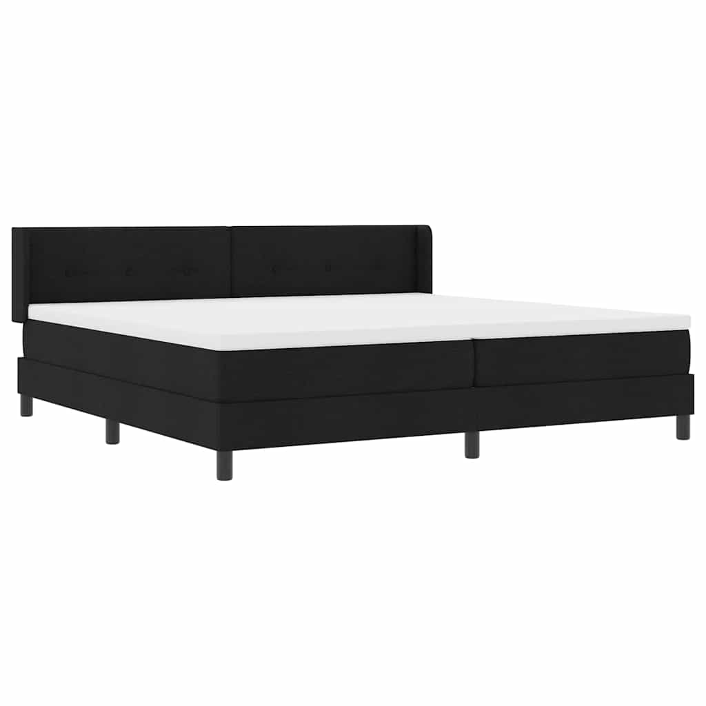 vidaXL Boxspringbett mit Matratze Schwarz 200 x 200 cm Polyester