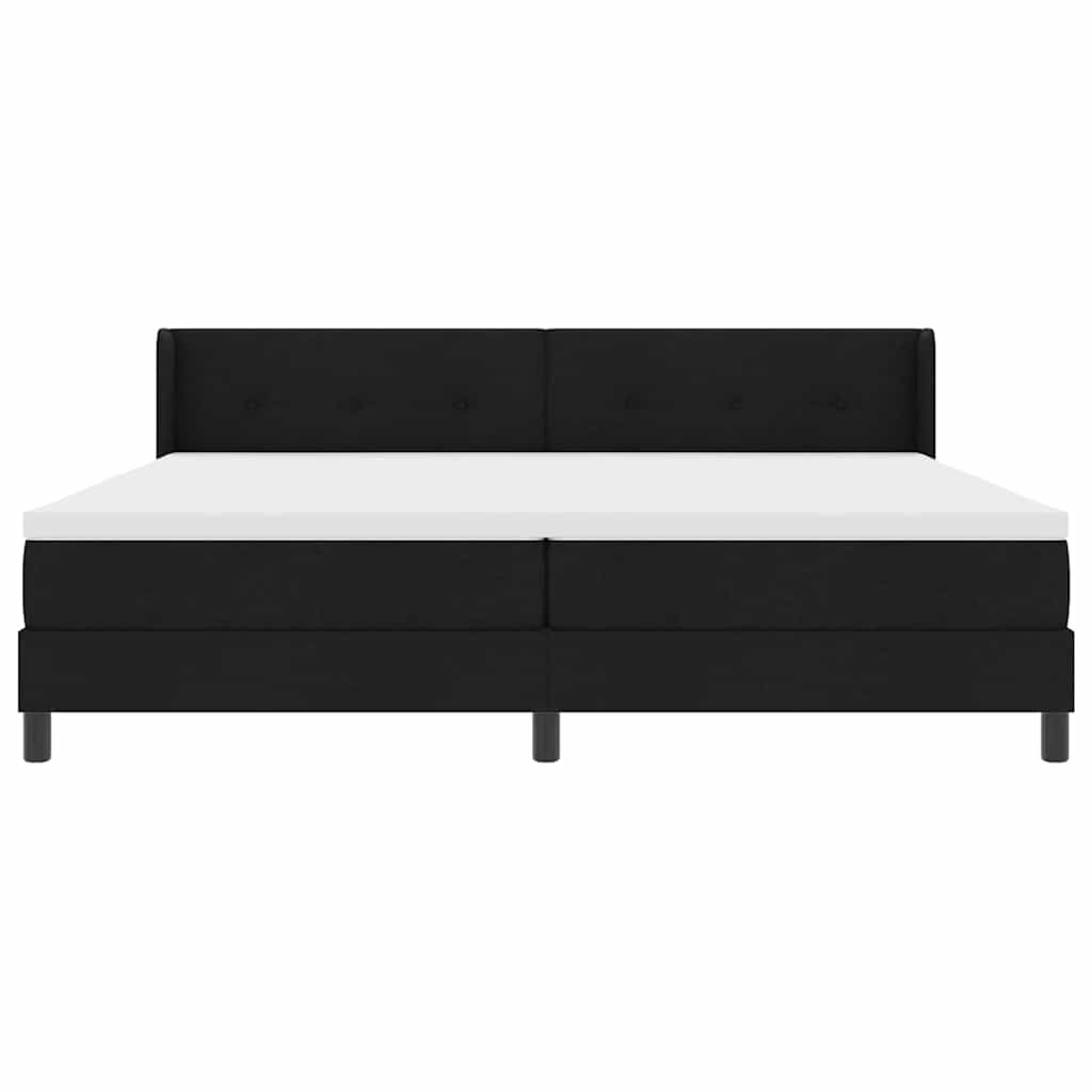 vidaXL Boxspringbett mit Matratze Schwarz 200 x 200 cm Polyester