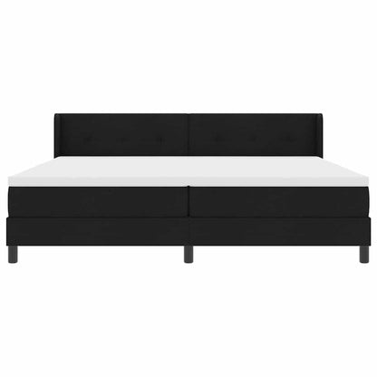 vidaXL Boxspringbett mit Matratze Schwarz 200 x 200 cm Polyester