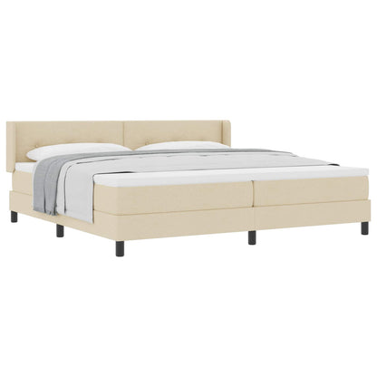 Boxspringbett mit Matratze Creme 200 x 200 cm Polyester