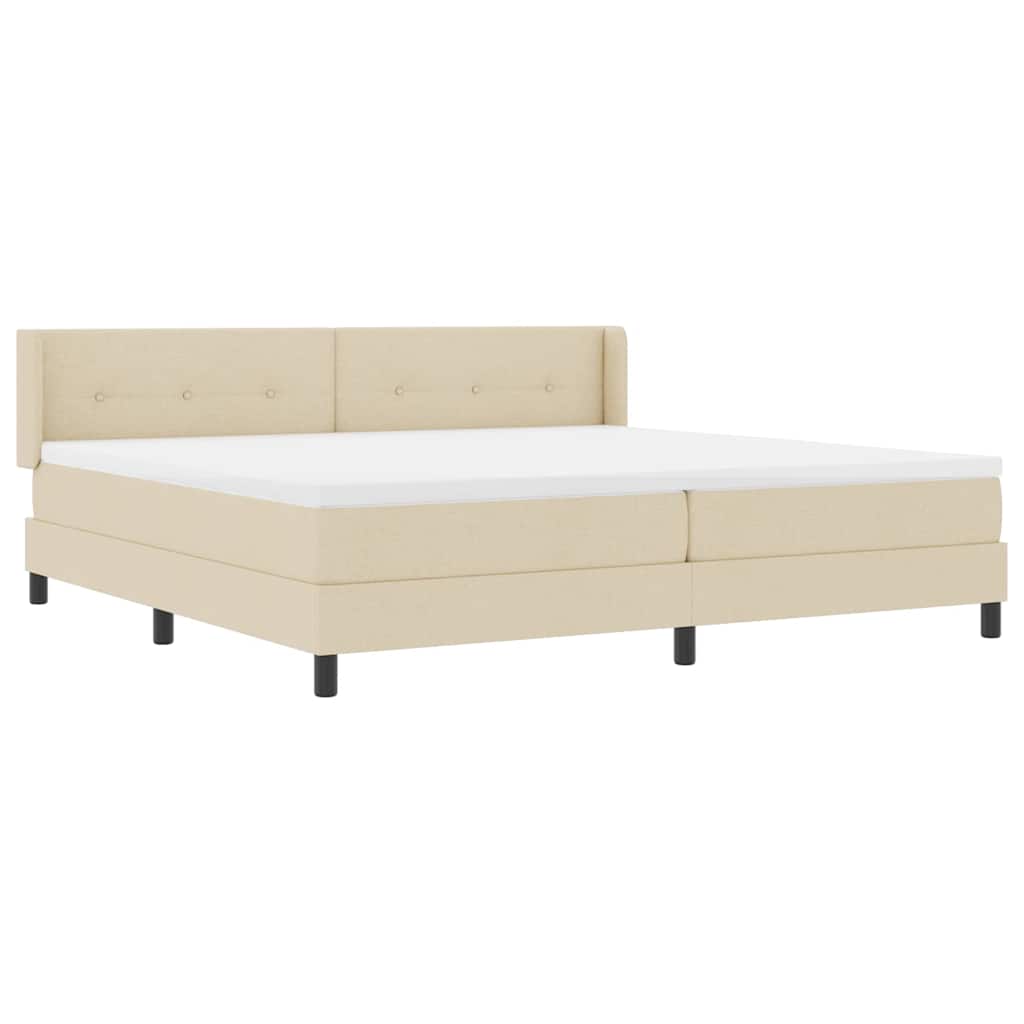 Boxspringbett mit Matratze Creme 200 x 200 cm Polyester