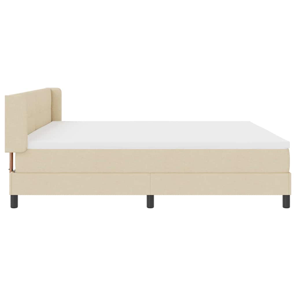 Boxspringbett mit Matratze Creme 200 x 200 cm Polyester