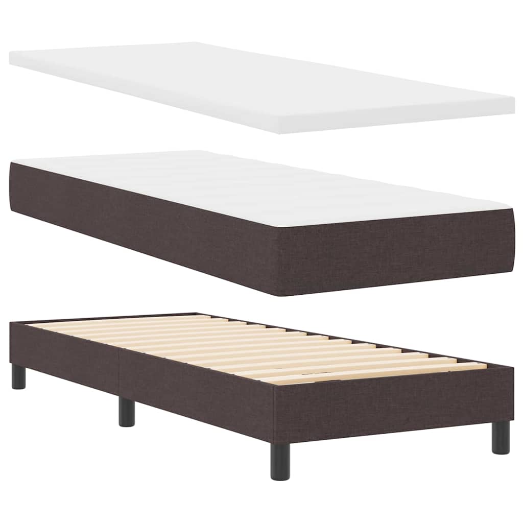 Boxspringbett mit Matratze Dunkelbraun 200 x 80 cm Polyester