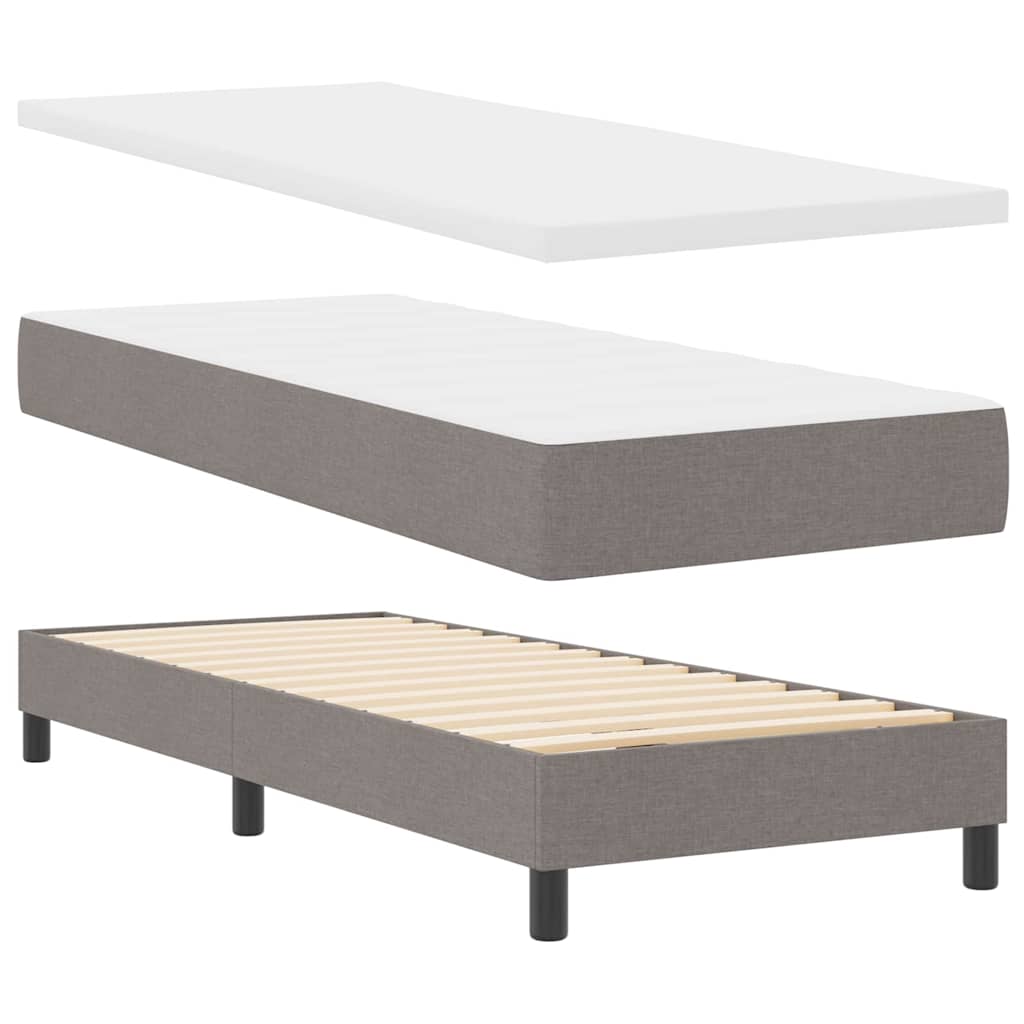 Boxspringbett mit Matratze mit Kopfteil Taupe 200 x 80 cm Stoff