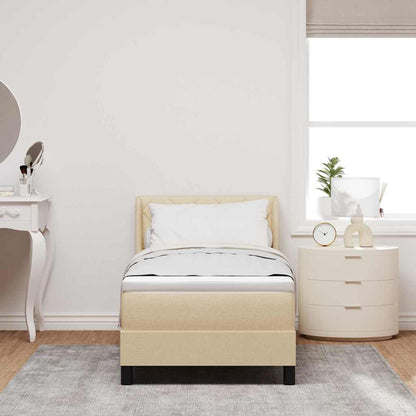 Boxspringbett mit Matratze Creme 200 x 80 cm Polyester