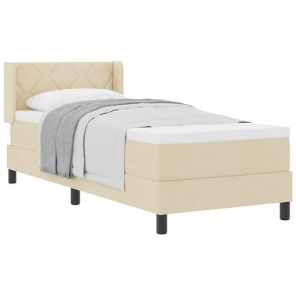 Boxspringbett mit Matratze Creme 200 x 80 cm Polyester
