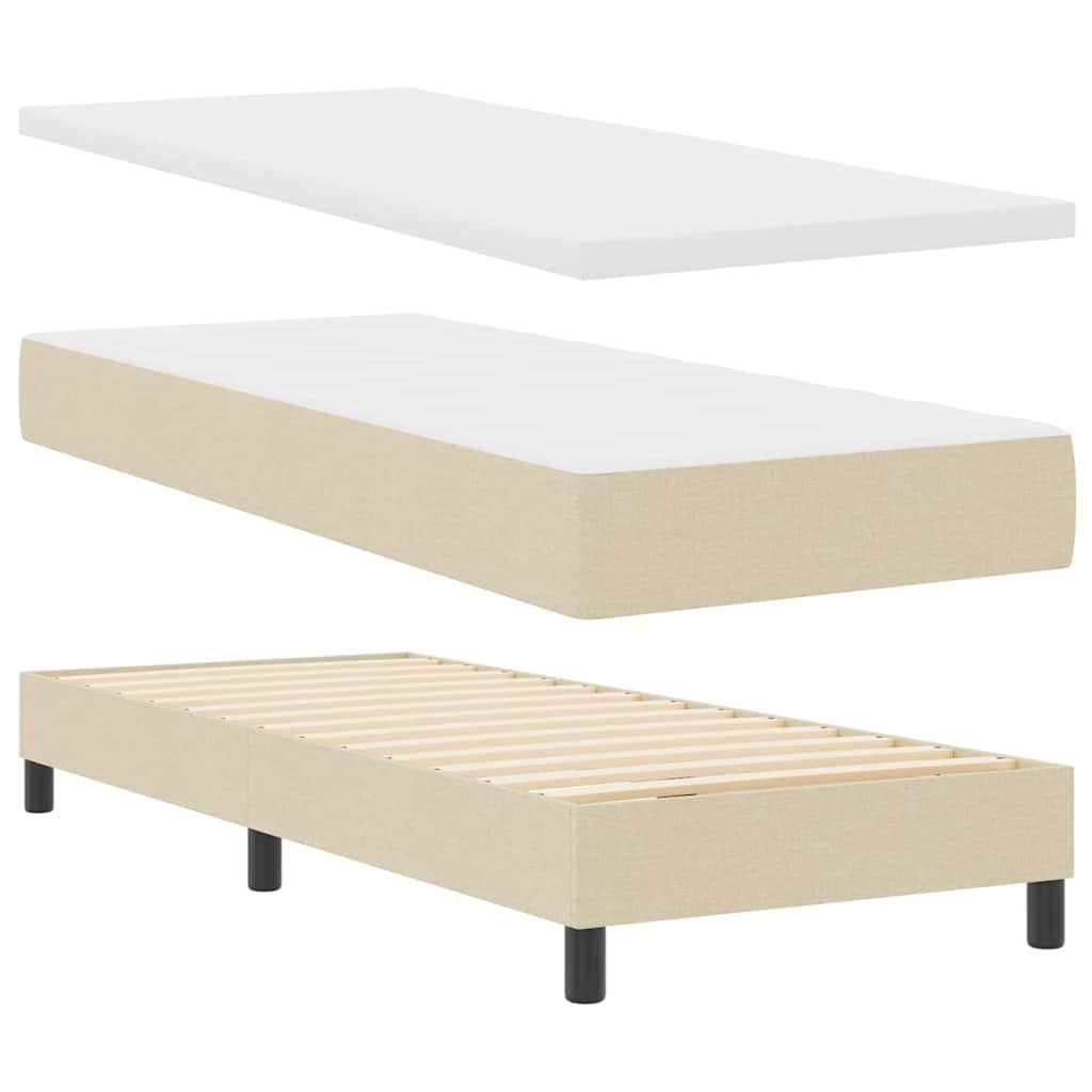 Boxspringbett mit Matratze Creme 200 x 80 cm Polyester