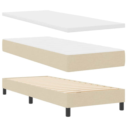 Boxspringbett mit Matratze Creme 200 x 80 cm Polyester