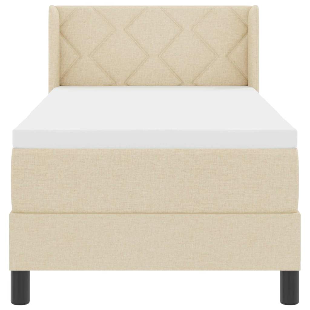Boxspringbett mit Matratze Creme 200 x 80 cm Polyester