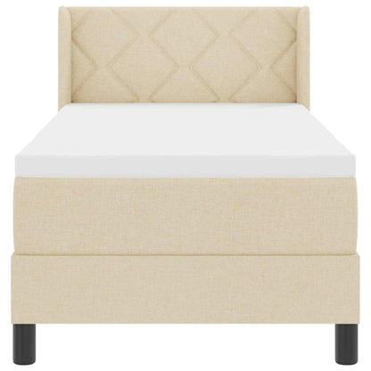 Boxspringbett mit Matratze Creme 200 x 80 cm Polyester
