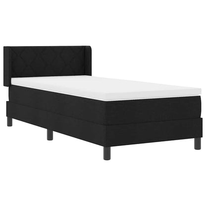 Boxspringbett mit Matratze Schwarz 200 x 90 cm Stoff