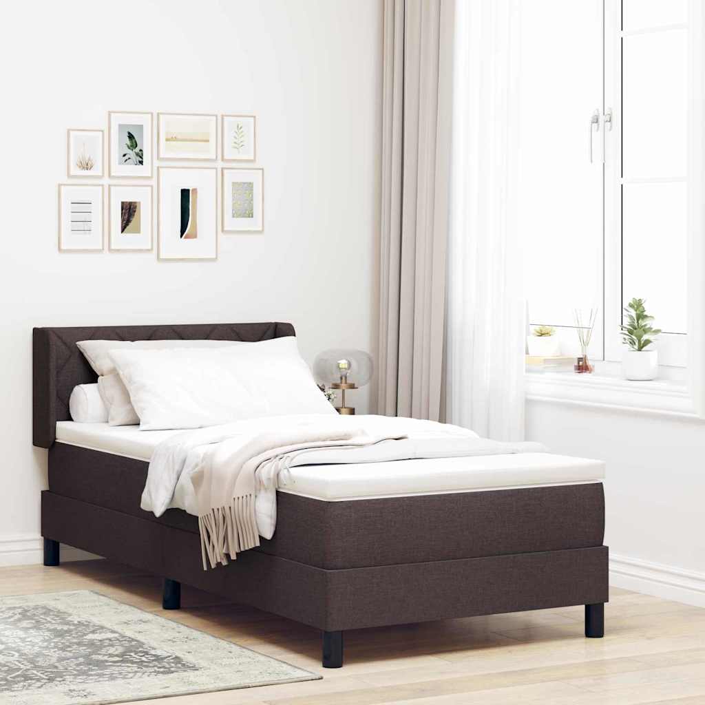 Boxspringbett mit Matratze Dunkelbraun 200 x 90 cm Polyester