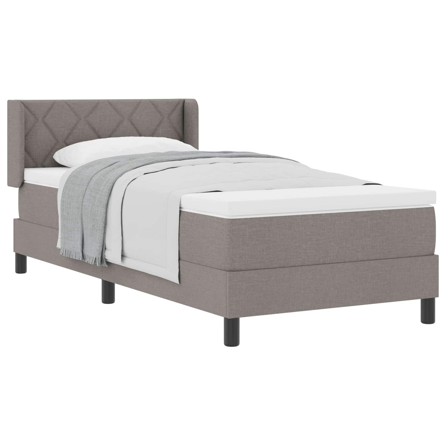 Boxspringbett mit Matratze Taupe 200 x 100 cm Polyester