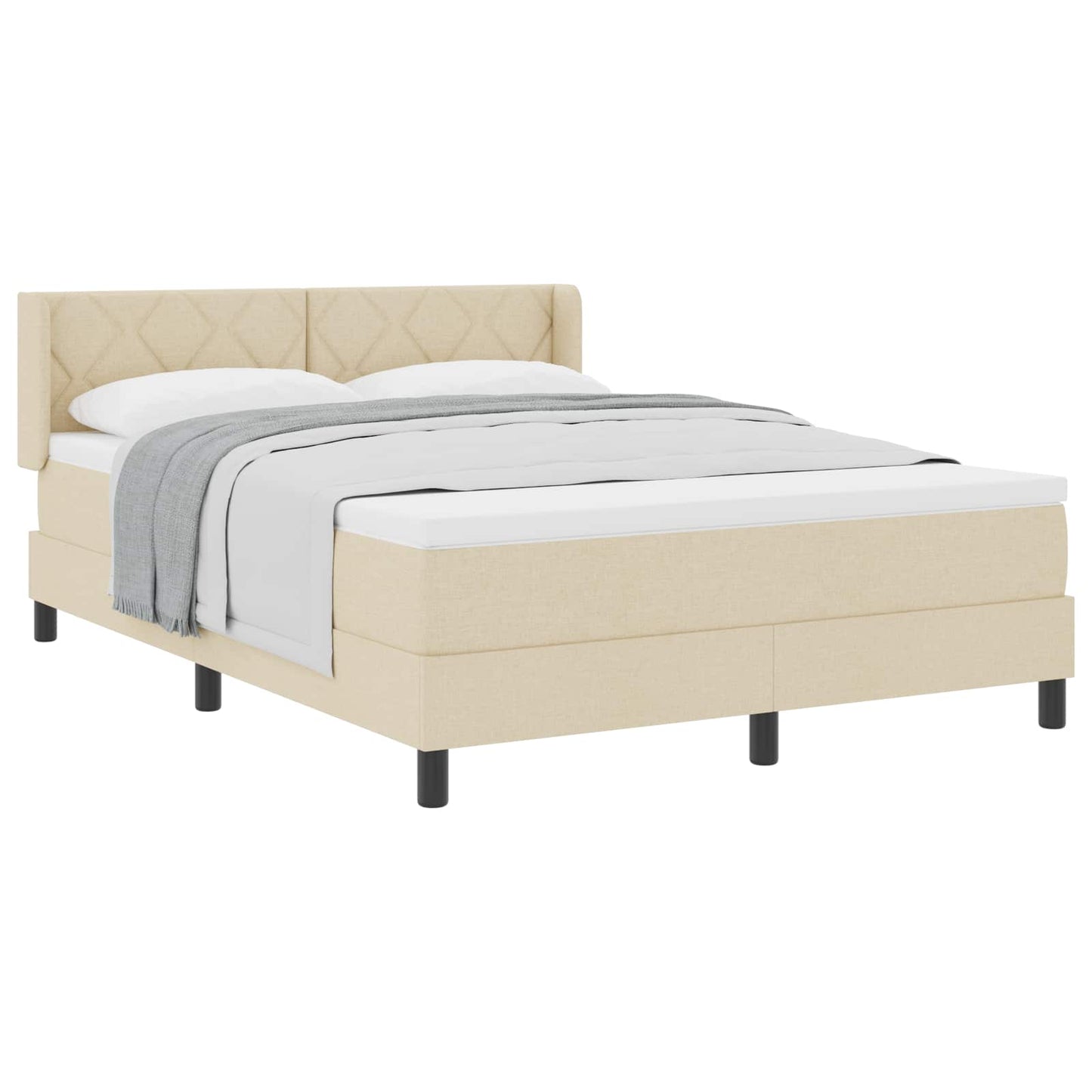 Boxspringbett mit Matratze Creme 200 x 160 cm Polyester
