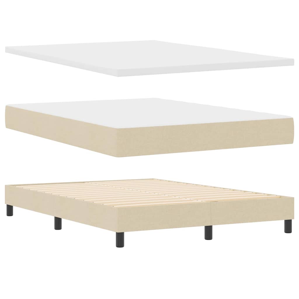 Boxspringbett mit Matratze Creme 200 x 160 cm Polyester