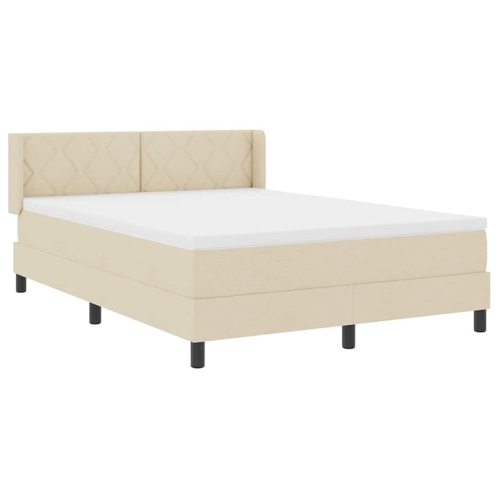 Boxspringbett mit Matratze Creme 200 x 160 cm Polyester