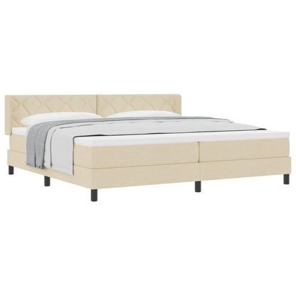 Boxspringbett mit Matratze Creme 200 x 200 cm Stoff