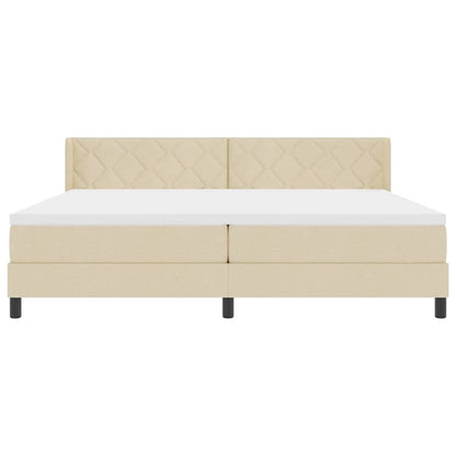 Boxspringbett mit Matratze Creme 200 x 200 cm Stoff