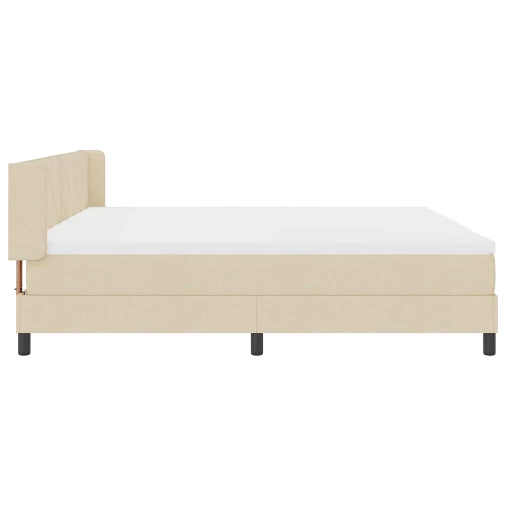 Boxspringbett mit Matratze Creme 200 x 200 cm Stoff