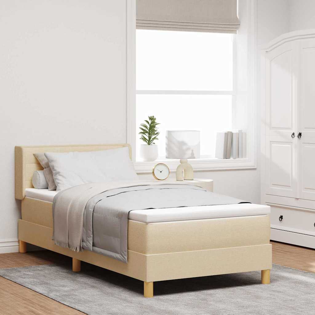 Boxspringbett mit Matratze Creme 200 x 80 cm Polyester