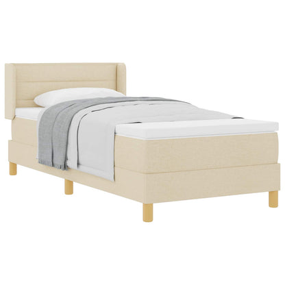 Boxspringbett mit Matratze Creme 200 x 80 cm Polyester