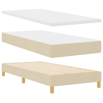 Boxspringbett mit Matratze Creme 200 x 80 cm Polyester