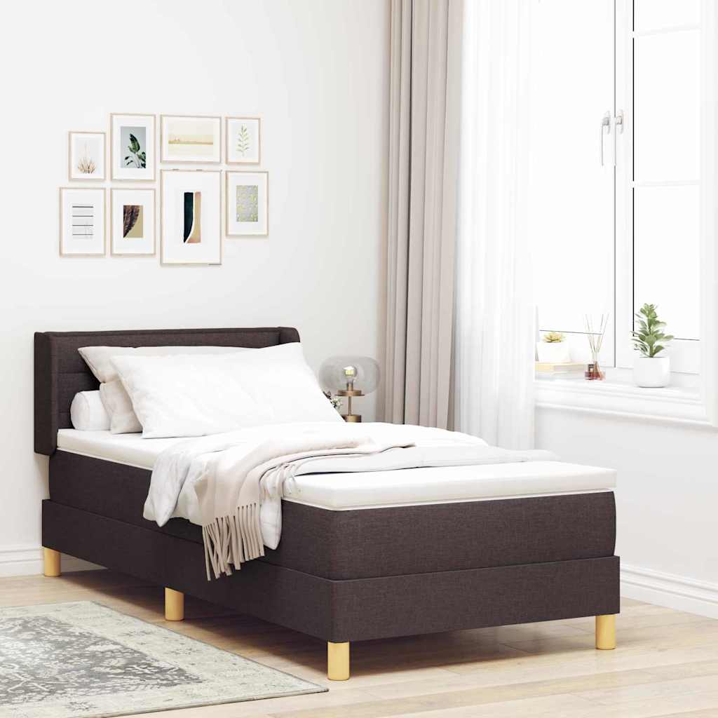 Boxspringbett mit Matratze Dunkelbraun 200 x 90 cm Stoff