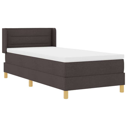 Boxspringbett mit Matratze Dunkelbraun 200 x 90 cm Stoff