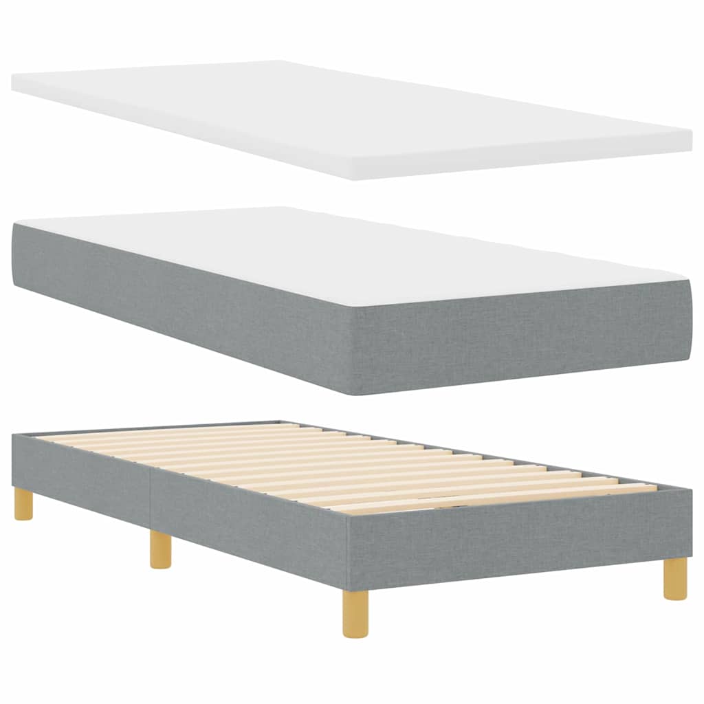 Boxspringbett mit Matratze Hellgrau 200 x 100 cm Stoff