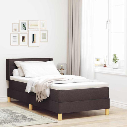 Boxspringbett mit Matratze Dunkelbraun 200 x 100 cm Polyester