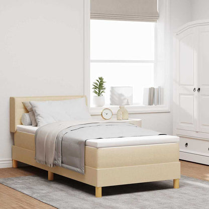Boxspringbett mit Matratze Creme 200 x 100 cm Polyester