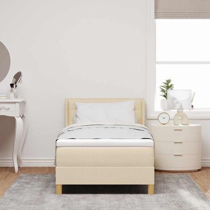 Boxspringbett mit Matratze Creme 200 x 100 cm Polyester