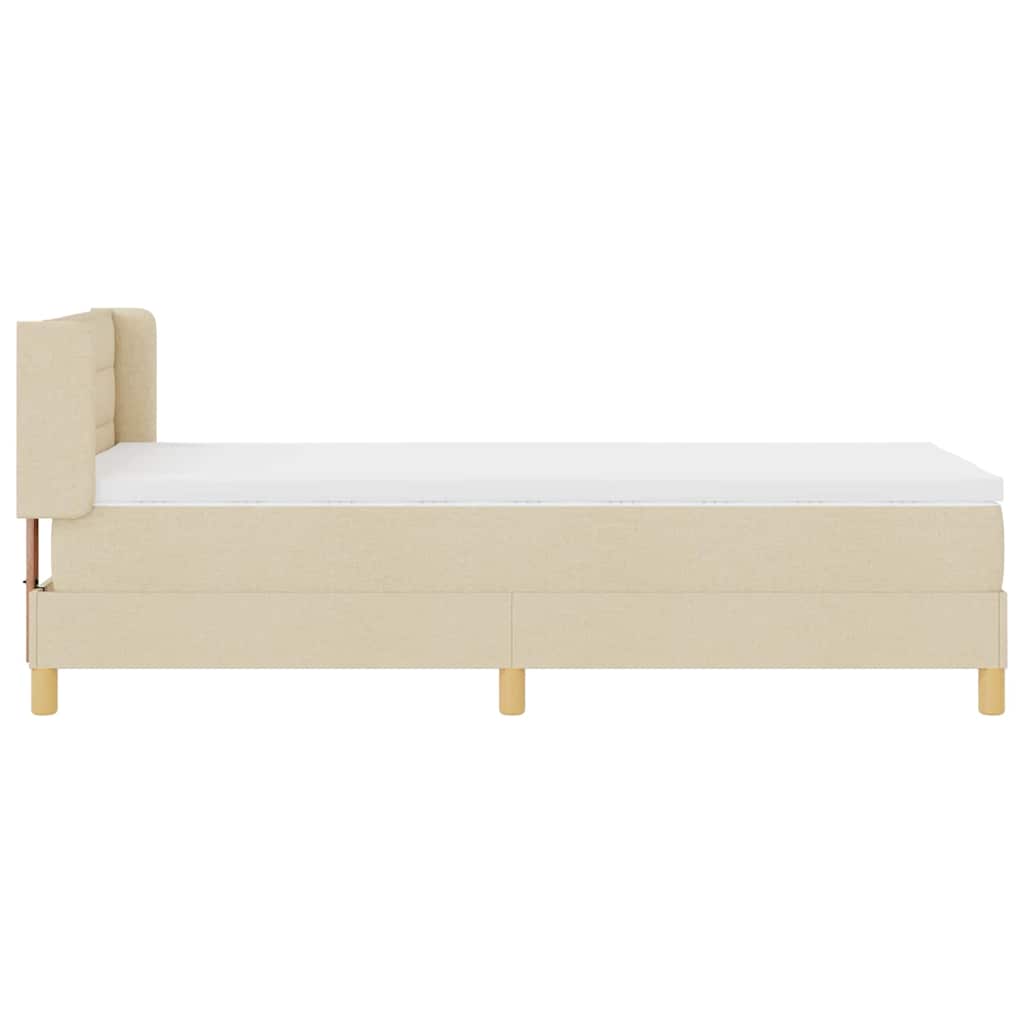 Boxspringbett mit Matratze Creme 200 x 100 cm Polyester