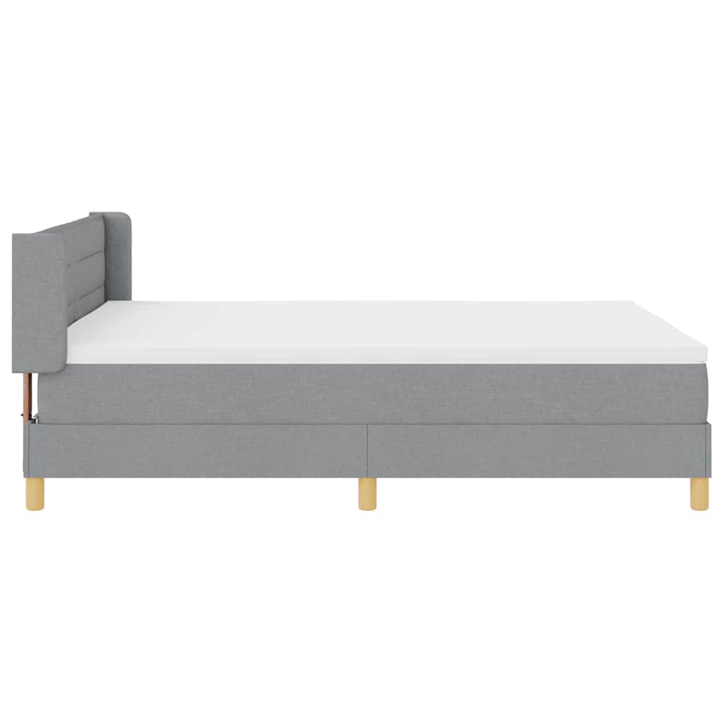 Boxspringbett mit Matratze Hellgrau 190 x 140 cm Stoff